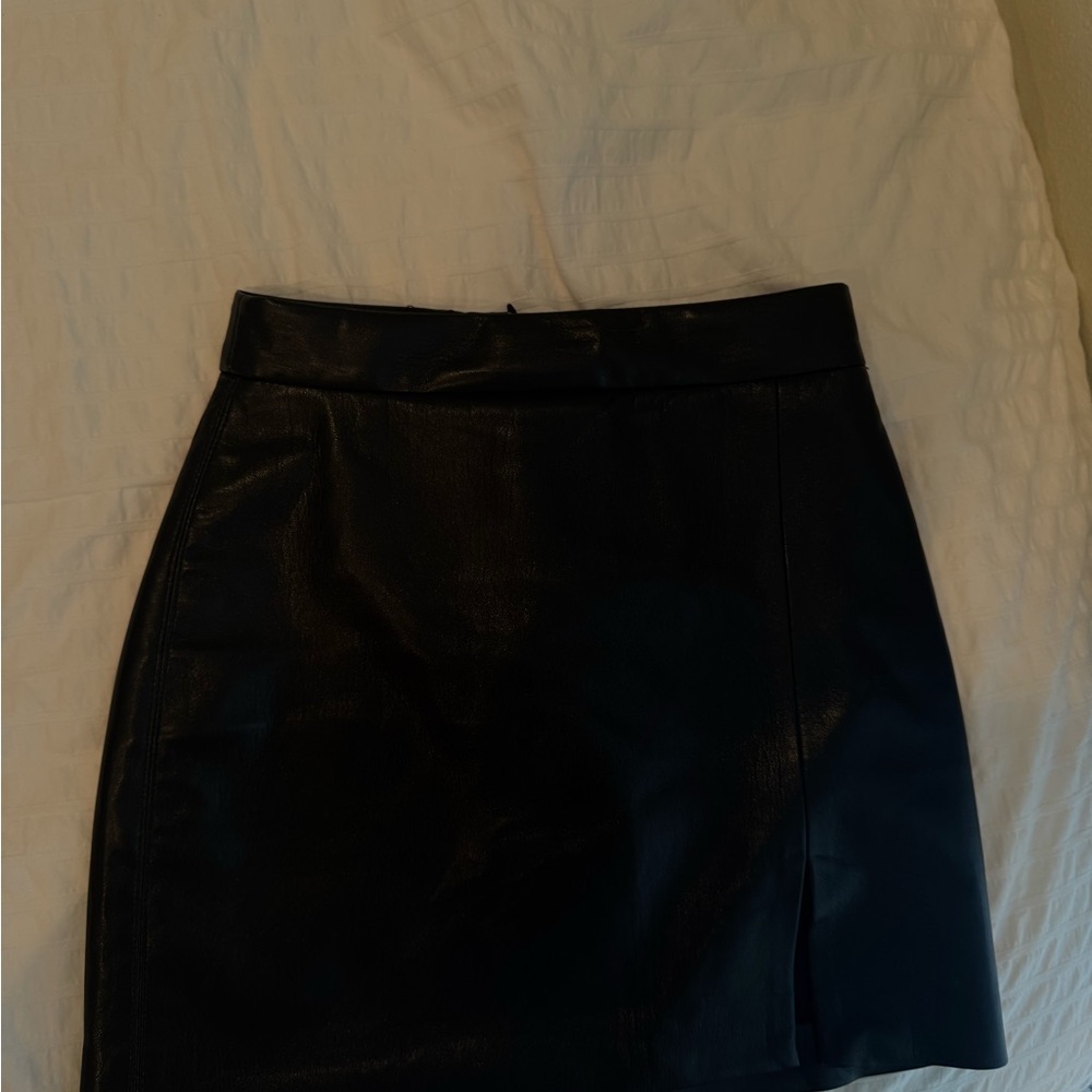Black Leather Wilfred Aritzia Mini Skirt
